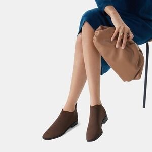 VIVAIA Knit Chelsea Ankle Boots Brown Low Heel  Pull‎ On Booties EU/38 US/7-7.5